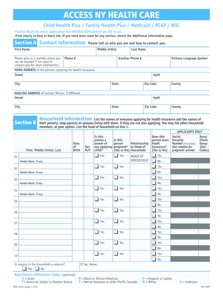 New York Medicaid Application Form Fill Online Printable Fillable Blank PdfFiller