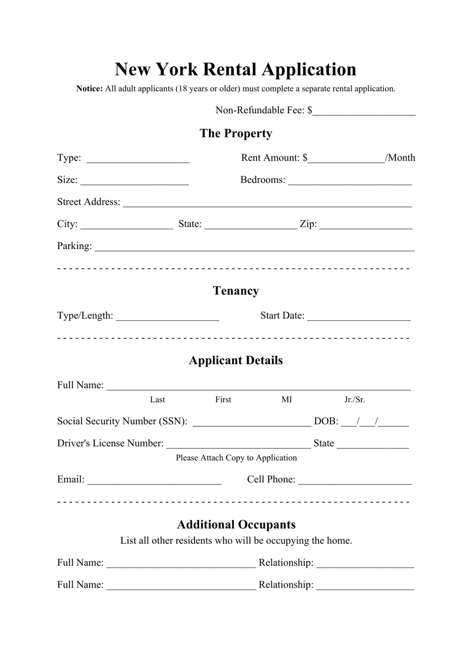 New York Rental Application Form Fill Out Sign Online And Download PDF Templateroller New York Rental Application Form Fill Out Sign Online And Download PDF Templateroller