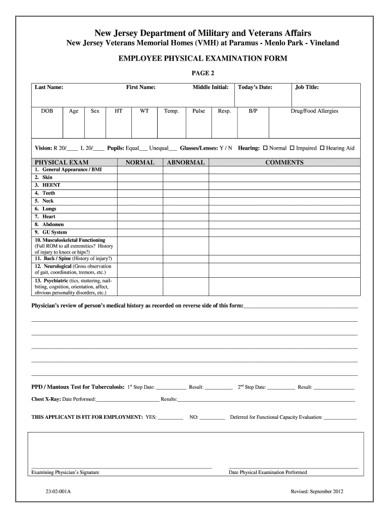 Nj Physical Examination Fill Online Printable Fillable Blank PdfFiller Nj Physical Examination Fill Online Printable Fillable Blank PdfFiller