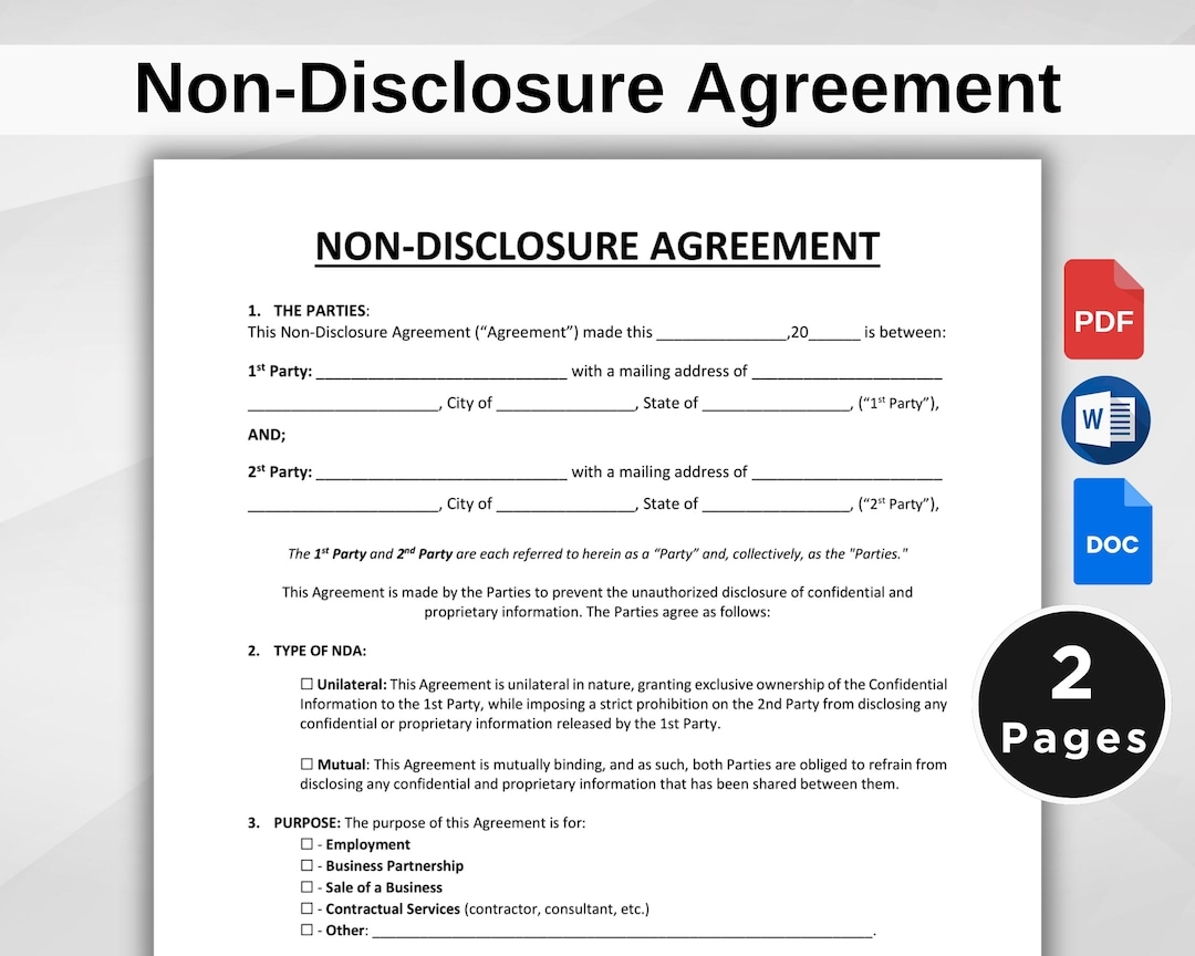 confidentiality agreement form