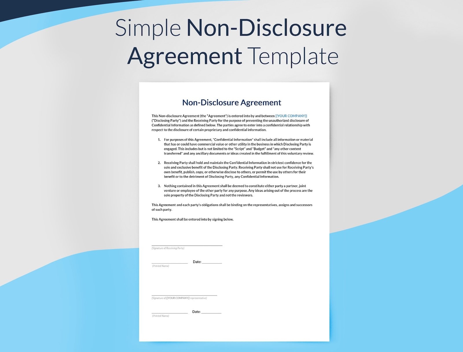 non disclosure agreement sample form