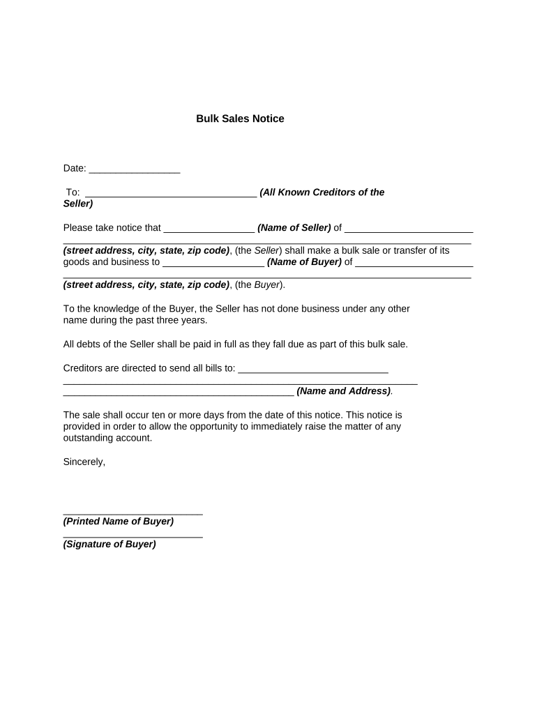 Notice Of Sale Pre built Template AirSlate SignNow Notice Of Sale Pre built Template AirSlate SignNow