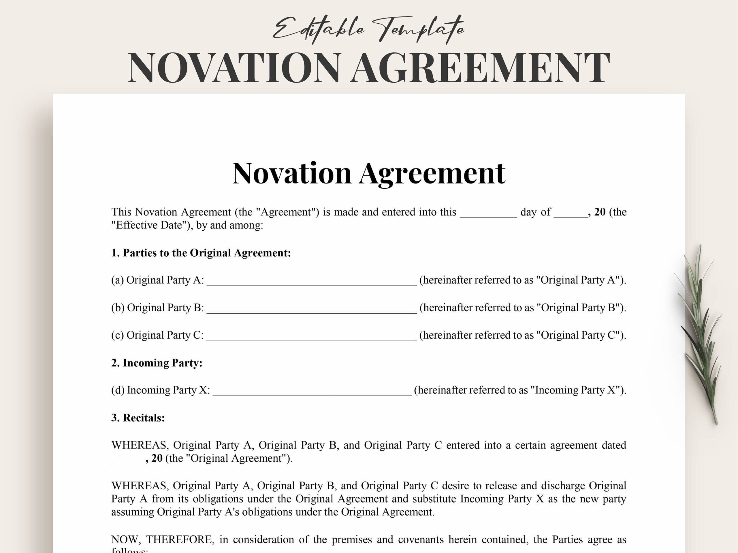 Novation Agreement Template Printable Contract Template For Transferring Obligations Fully Customizable Instant Download Etsy Novation Agreement Template Printable Contract Template For Transferring Obligations Fully Customizable Instant Download Etsy