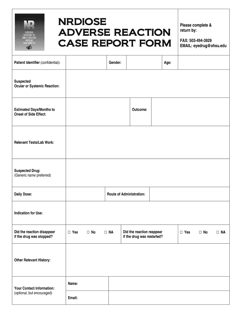 adverse event form