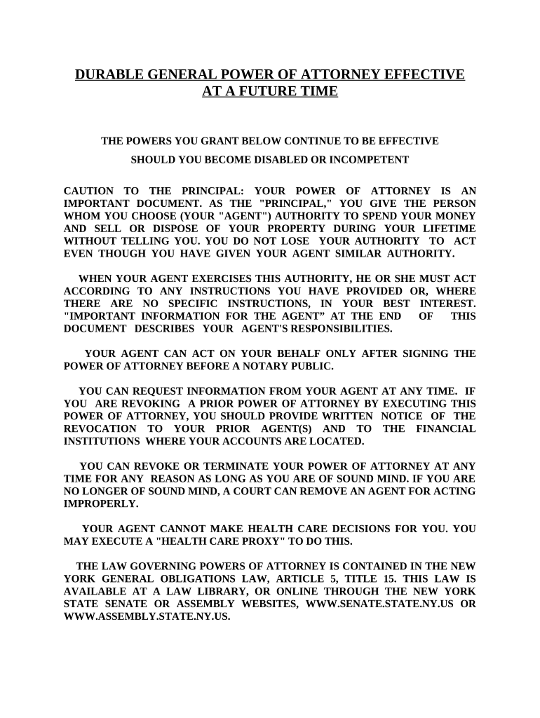 Nys Power Of Attorney Form Fill Out Sign Online DocHub