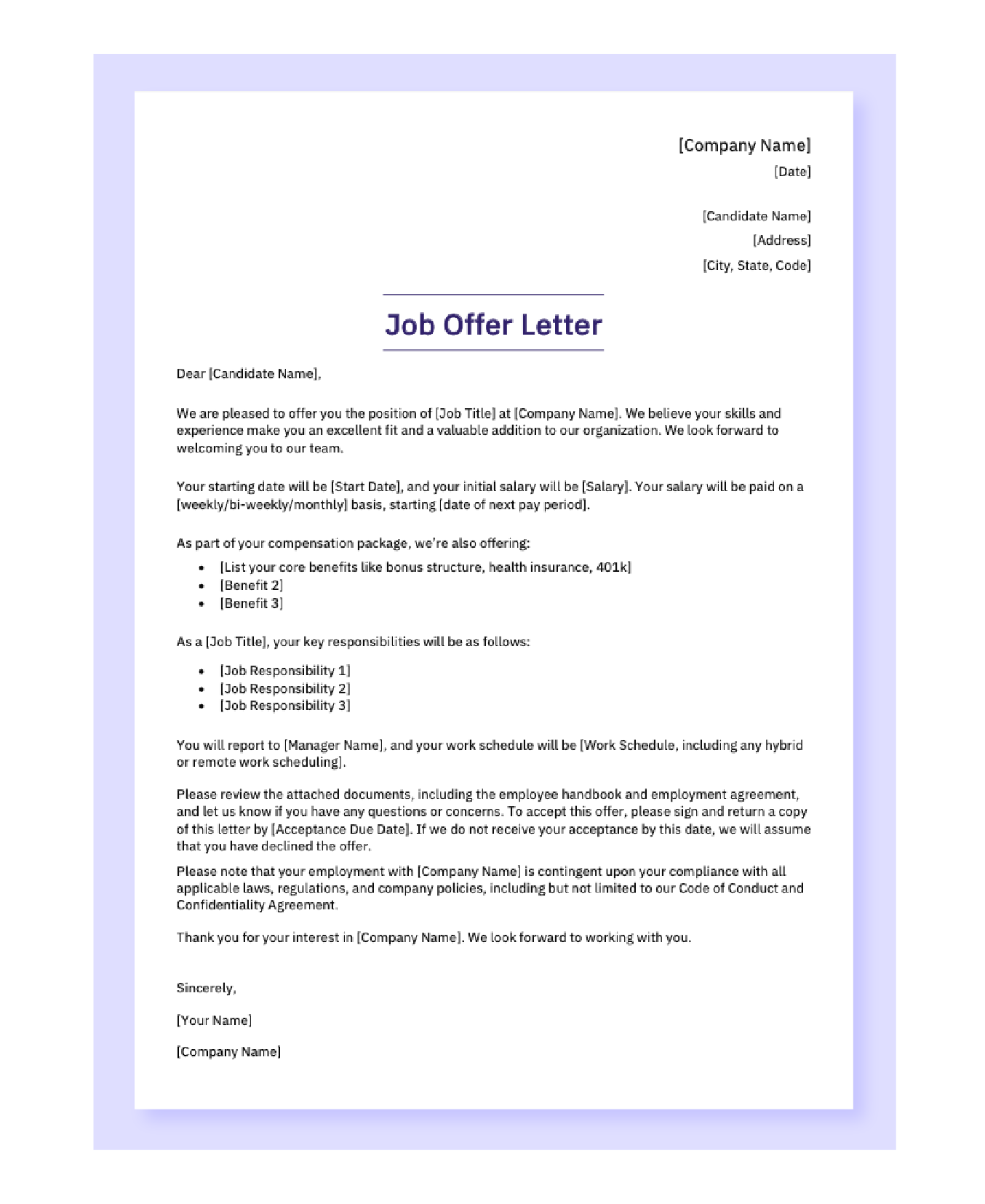 Offer Letter Template And 2025 Guide 3 Free Downloads AIHR