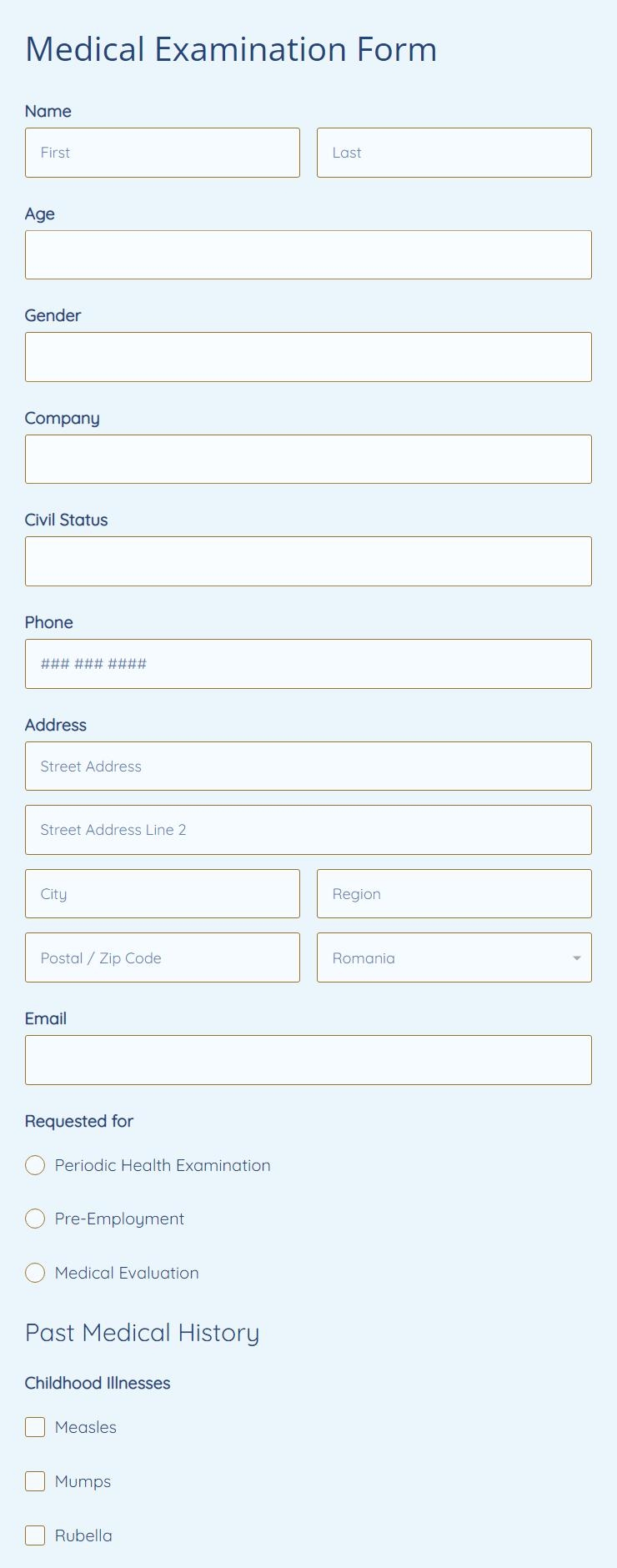 Online Medical Examination Form Template 123FormBuilder Online Medical Examination Form Template 123FormBuilder