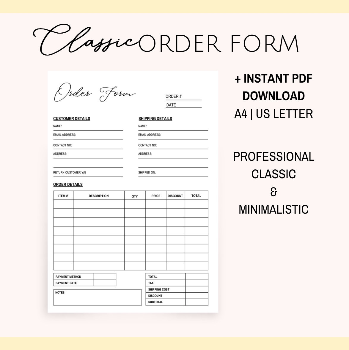 Order Form Order Template Small Business Form Business Template Printable Order Form Customer Template Order Form Template INVOICE Etsy Order Form Order Template Small Business Form Business Template Printable Order Form Customer Template Order Form Template INVOICE Etsy