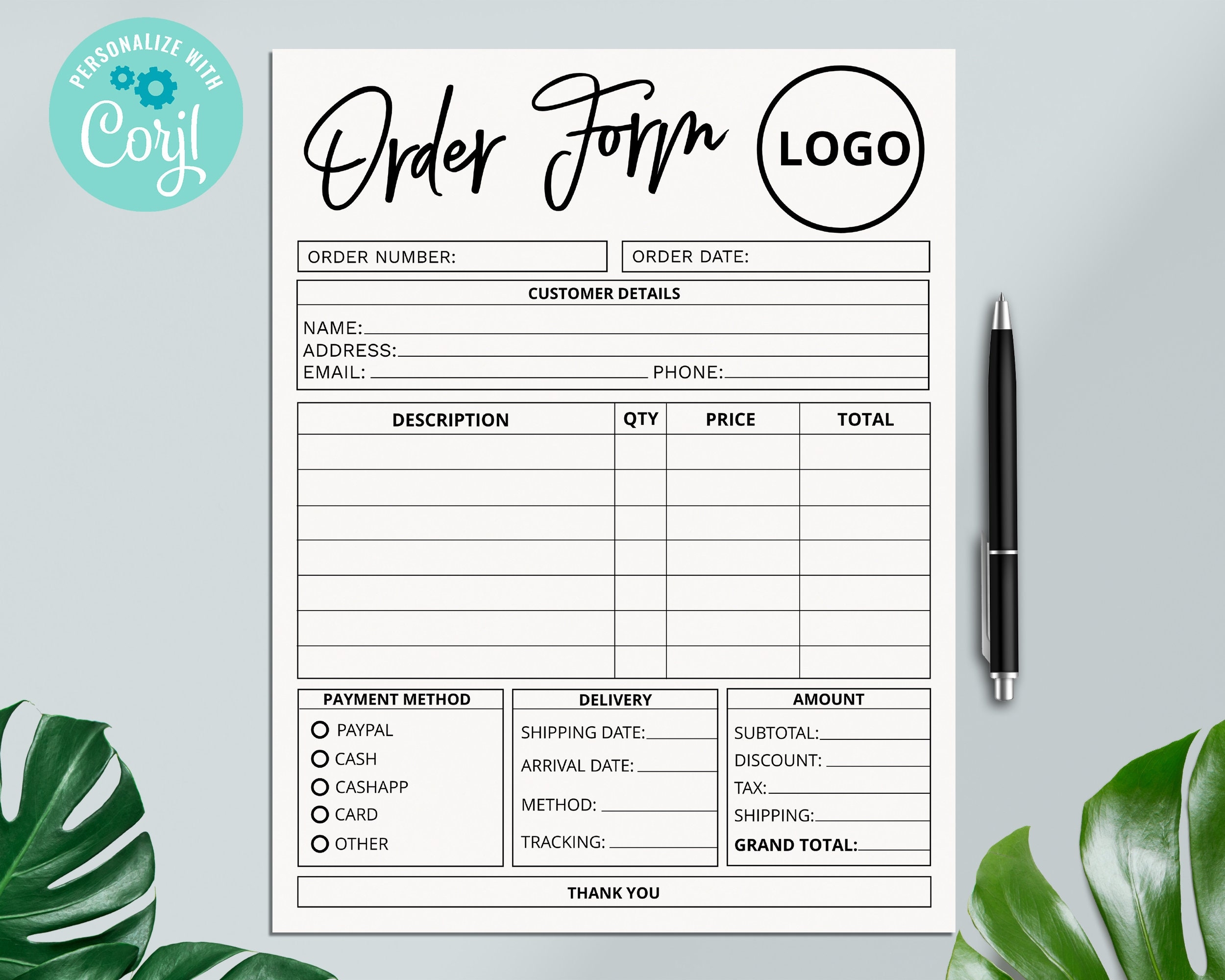Order Form Template Order Form Editable Small Business Forms Purchase Order Form Template Custom Order Form Etsy Order Form Template Order Form Editable Small Business Forms Purchase Order Form Template Custom Order Form Etsy