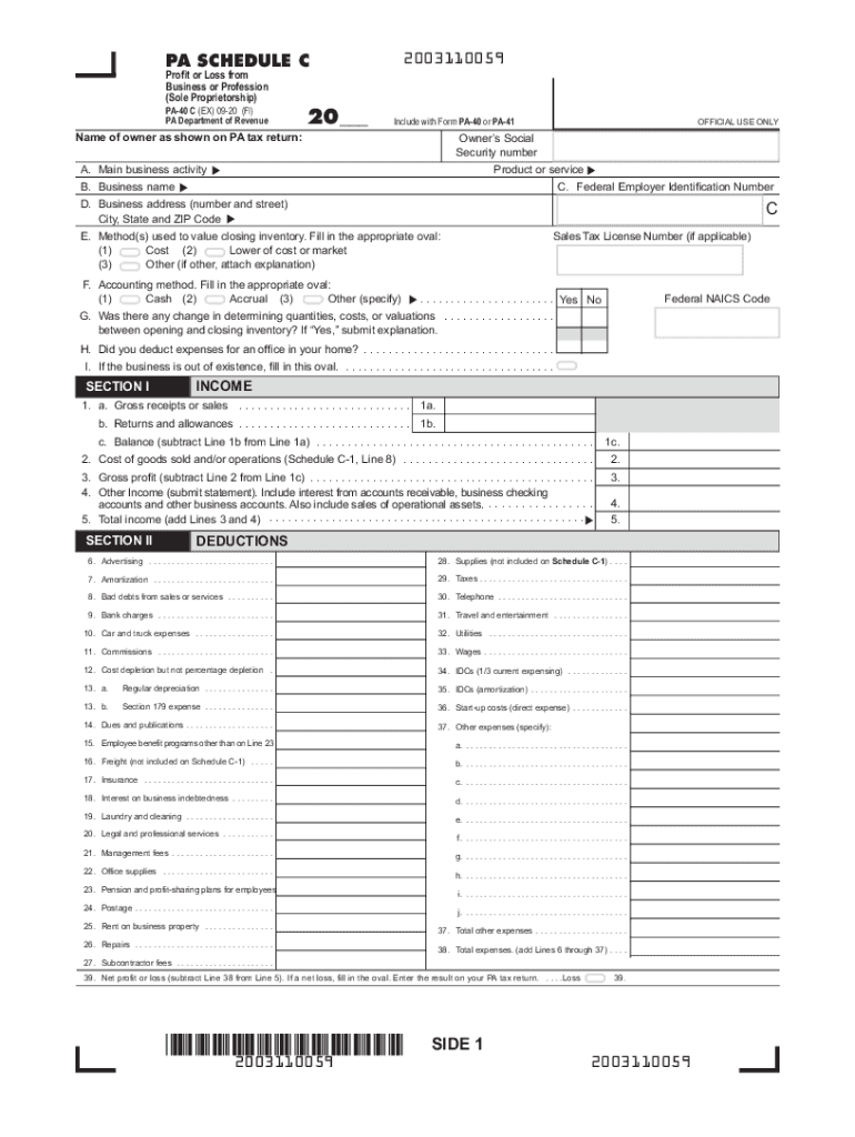 Pa 40 Tax Form Fill Out Sign Online DocHub