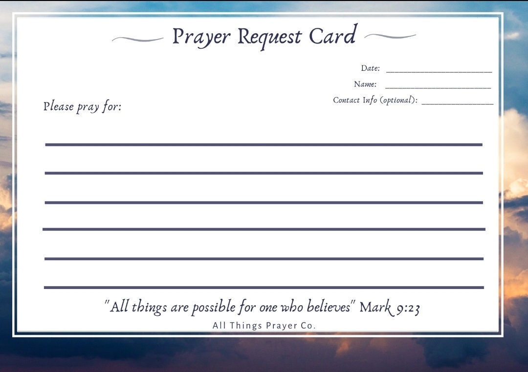 Packaged Color Prayer Request Cards Etsy Packaged Color Prayer Request Cards Etsy