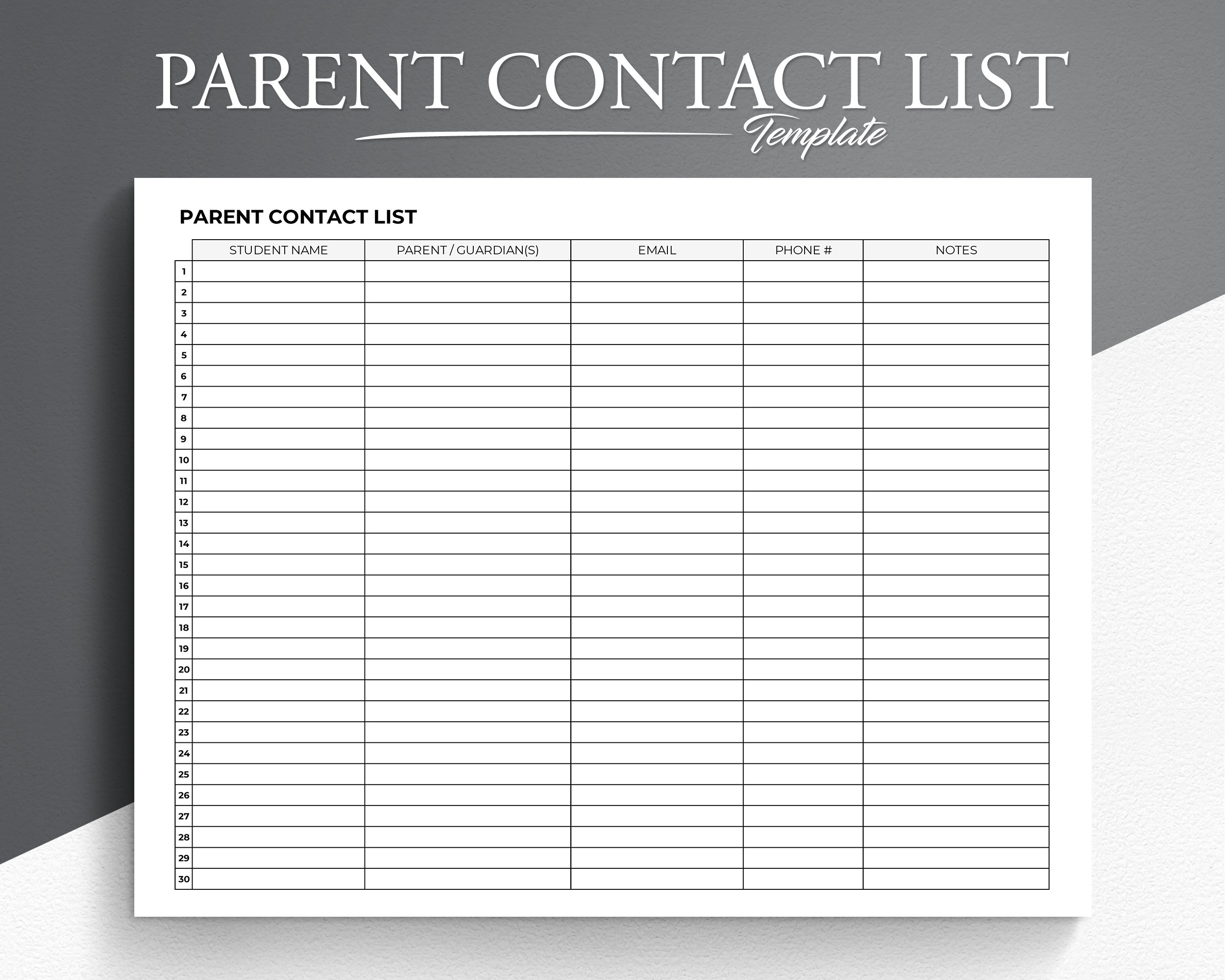 parent contact form