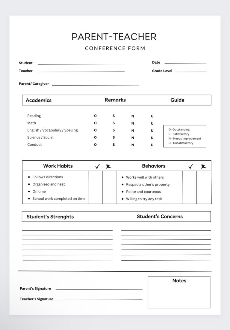 Parent Teacher Conference Form teacher Planner teacher Agenda parent Teacher Conference Template lesson Planner class Schedule Template Etsy