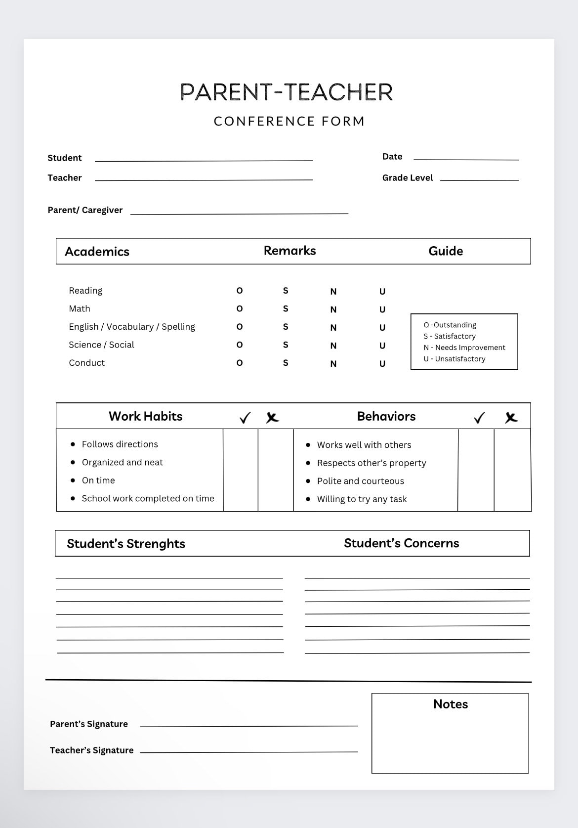 Parent Teacher Conference Form teacher Planner teacher Agenda parent Teacher Conference Template lesson Planner class Schedule Template Etsy