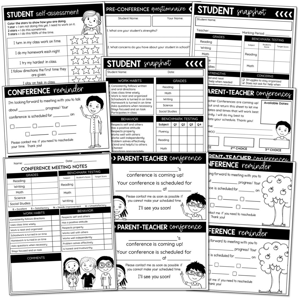 Parent Teacher Conference Forms And Handouts That Fit Every Classroom Around The Kampfire