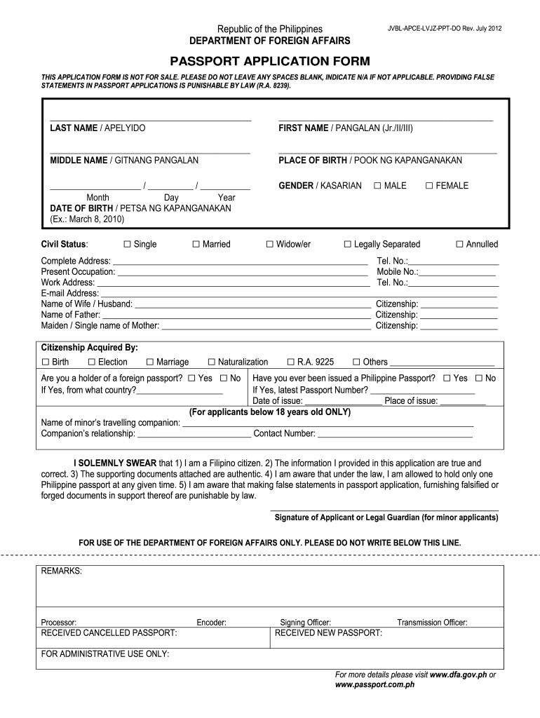 Passport Application Form Fill Online Printable Fillable Worksheets Library