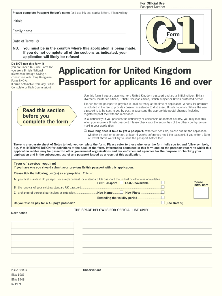 Passport Application Form Uk Fill Out Sign Online DocHub