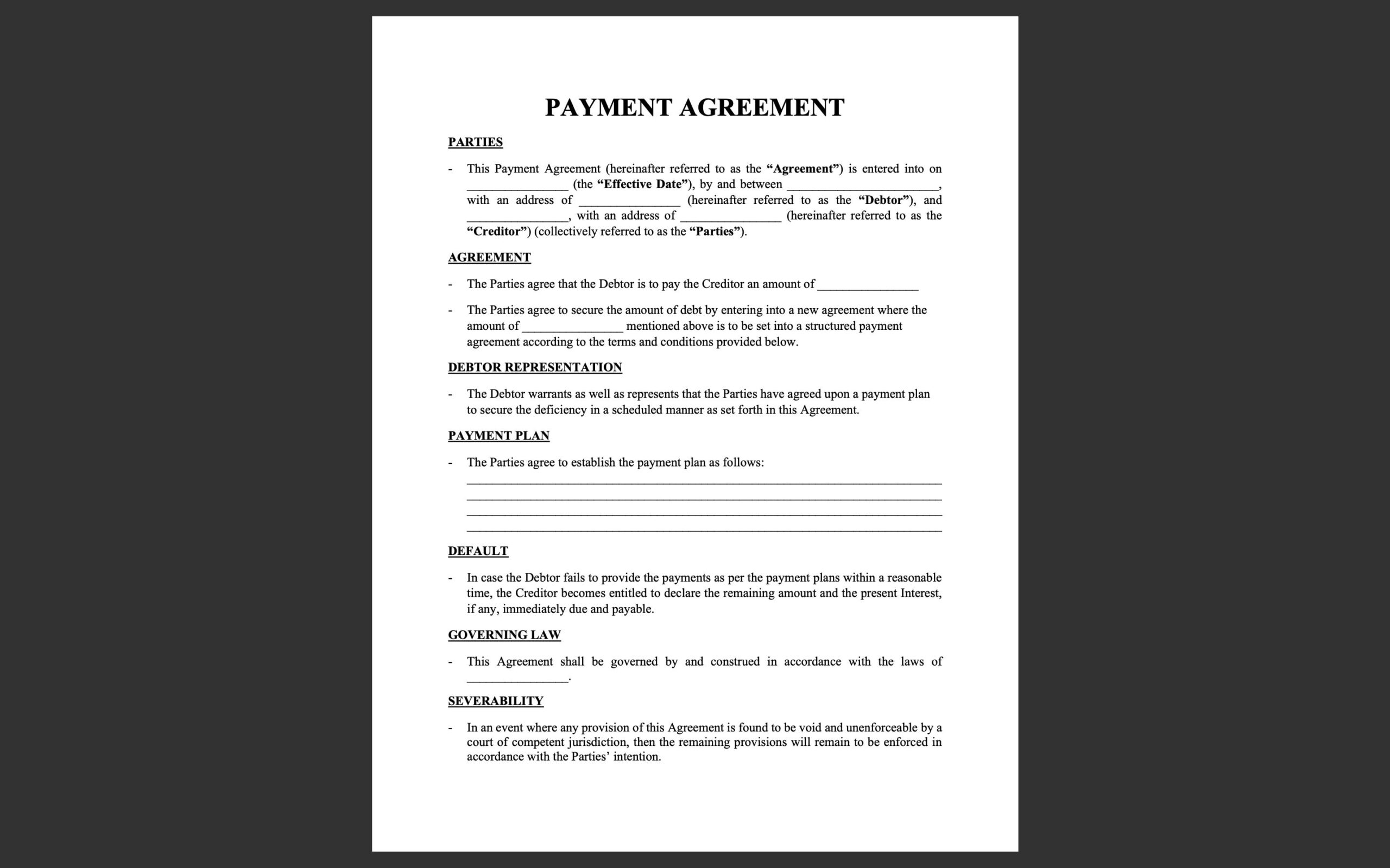 Payment Agreement Contract Written Contract Payment Contract Etsy Payment Agreement Contract Written Contract Payment Contract Etsy