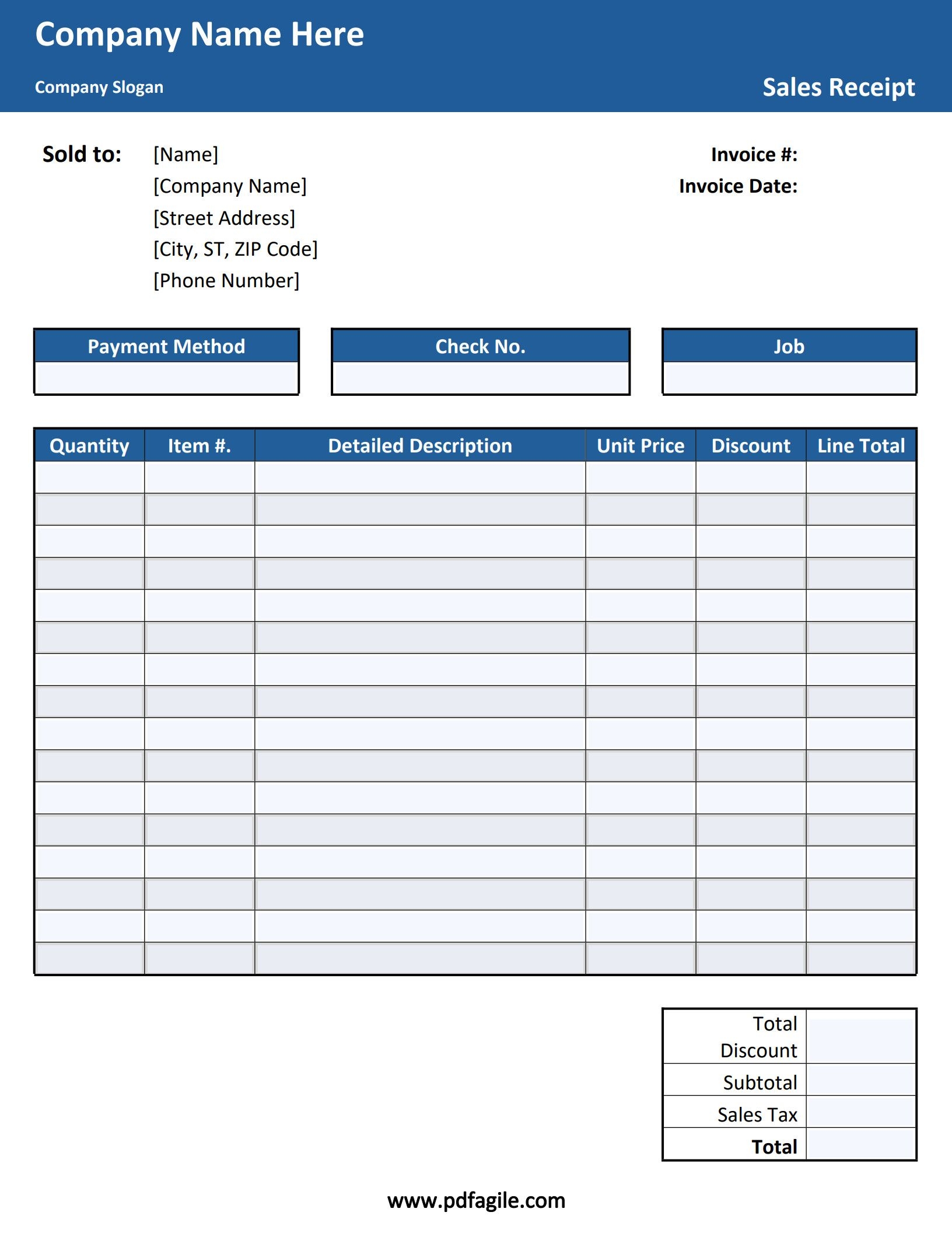 Payment Receipt Template PDF Agile