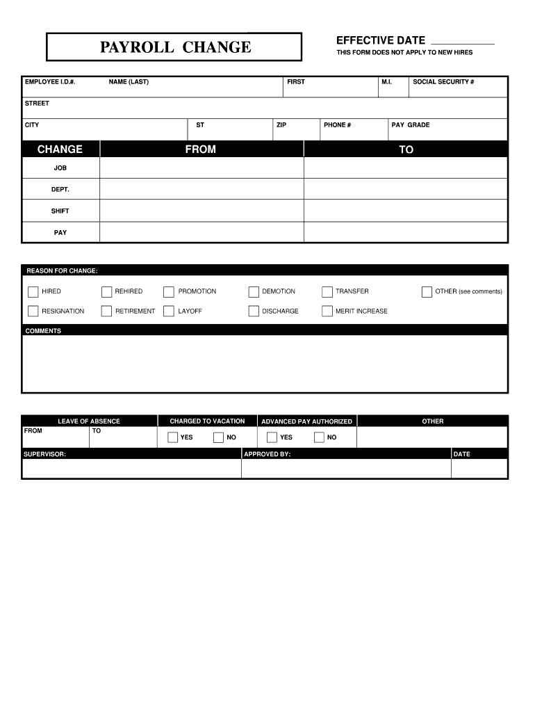 Payroll Change Form Fill Out Sign Online DocHub Payroll Change Form Fill Out Sign Online DocHub
