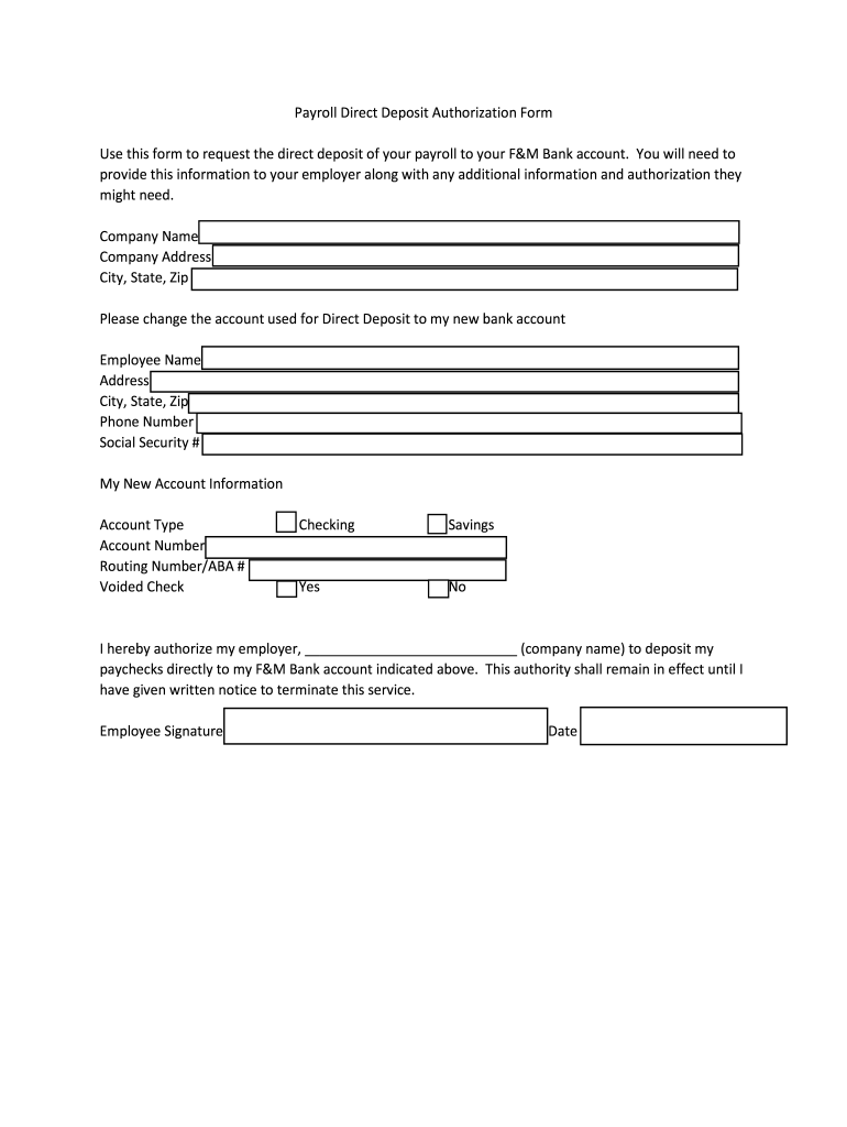 payroll direct deposit form