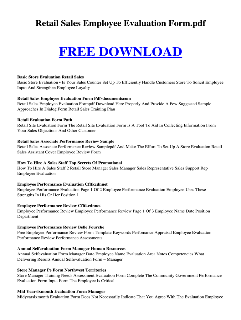 retail appraisal form