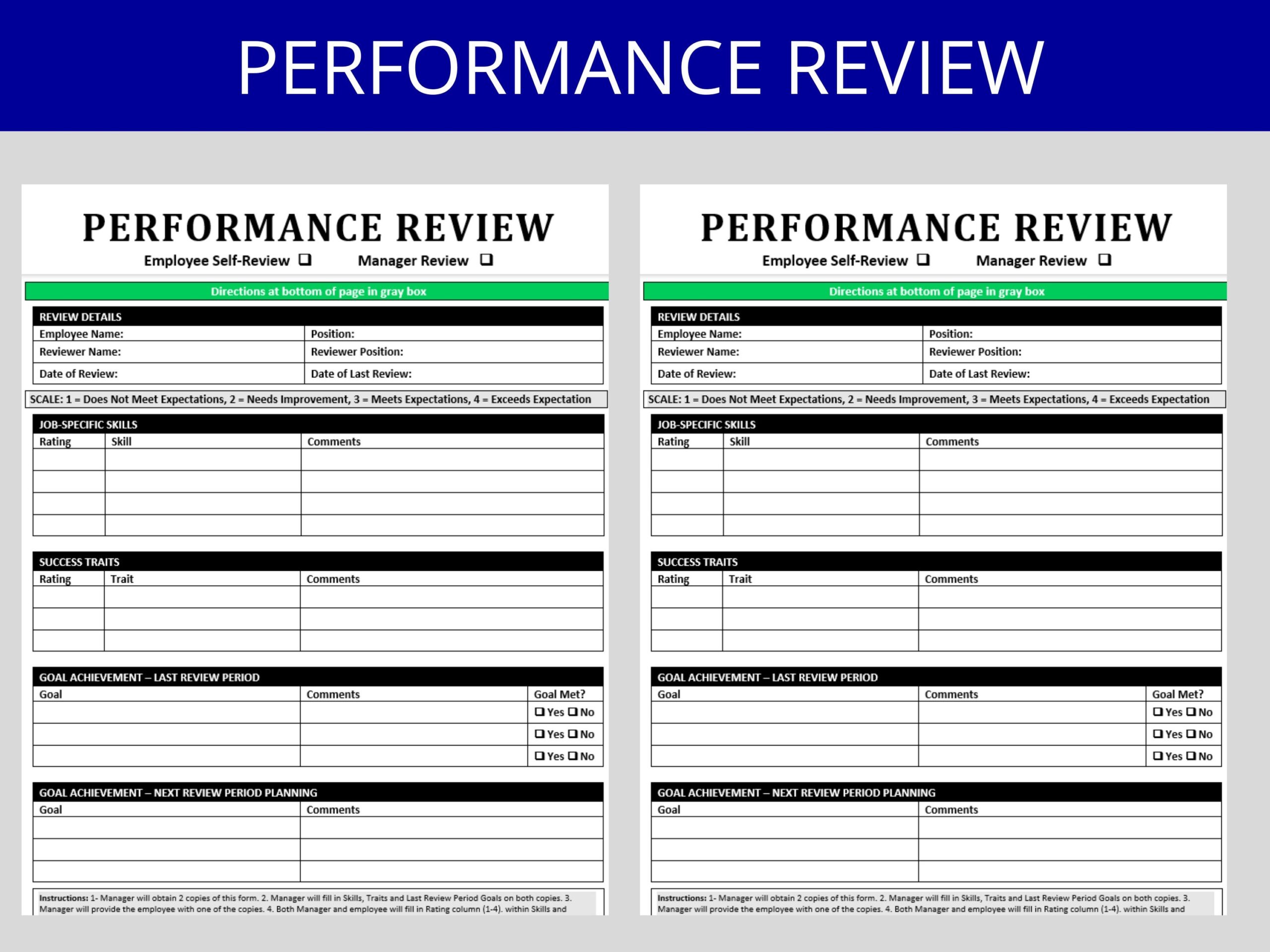 Performance Review Template Employee Feedback Performance Goals Self Evaluation Manager Evaluation Form 2 In 1 Review Etsy Performance Review Template Employee Feedback Performance Goals Self Evaluation Manager Evaluation Form 2 In 1 Review Etsy