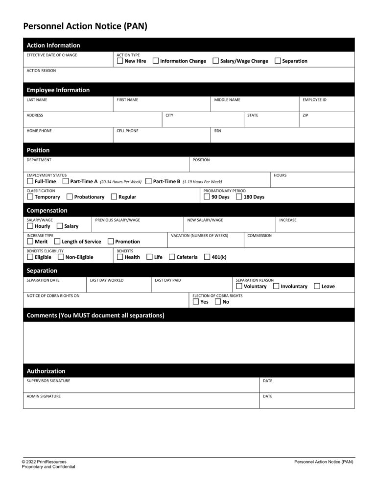 Personnel Action Notice PAN Etsy