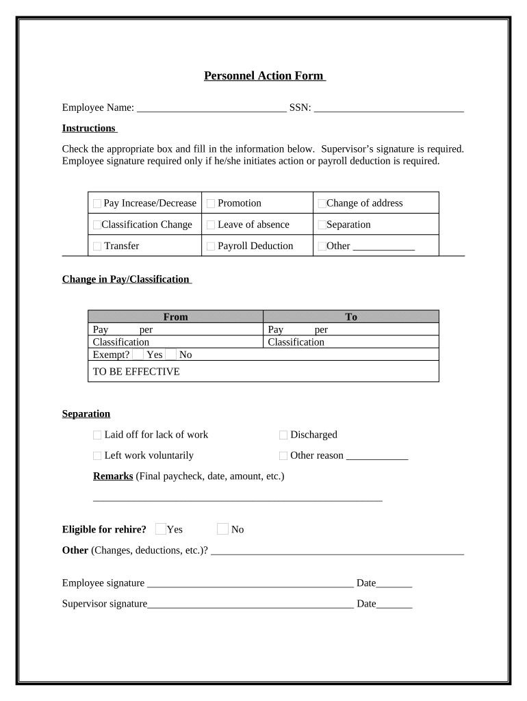 Personnel Action Template Doc Template PdfFiller Personnel Action Template Doc Template PdfFiller