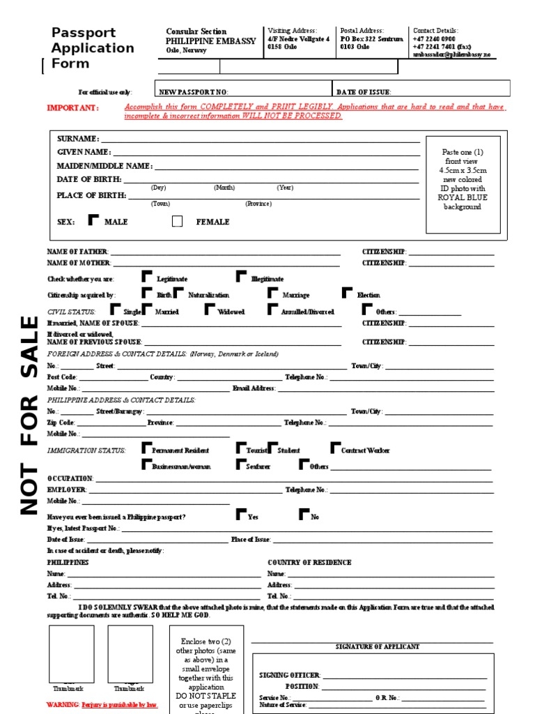 Philippine Passport Application Form PDF Passport Marriage Worksheets Library