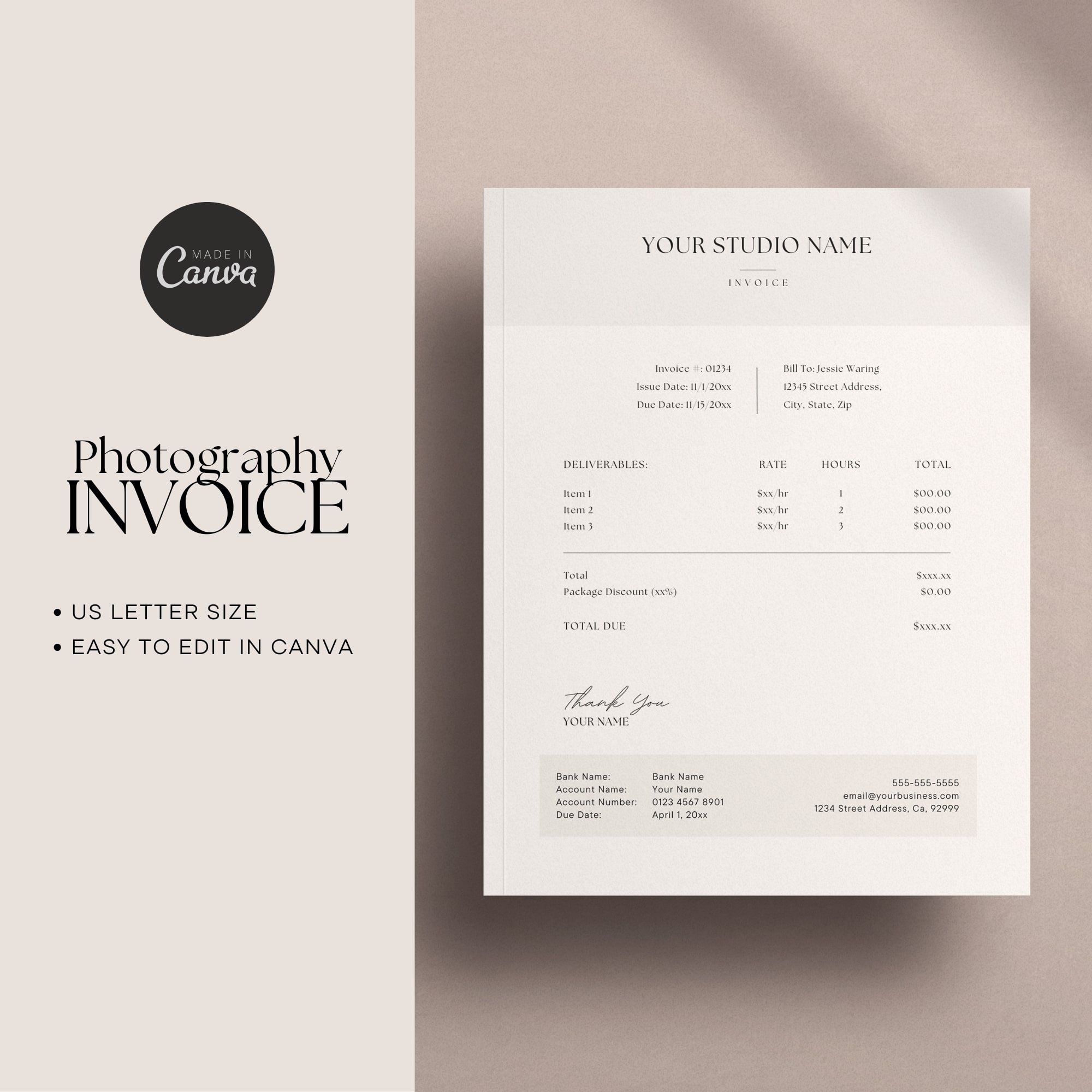 Photographer Invoice Canva Template 2 Lovisa Photo Orange County Wedding Family Photographer Photographer Invoice Canva Template 2 Lovisa Photo Orange County Wedding Family Photographer