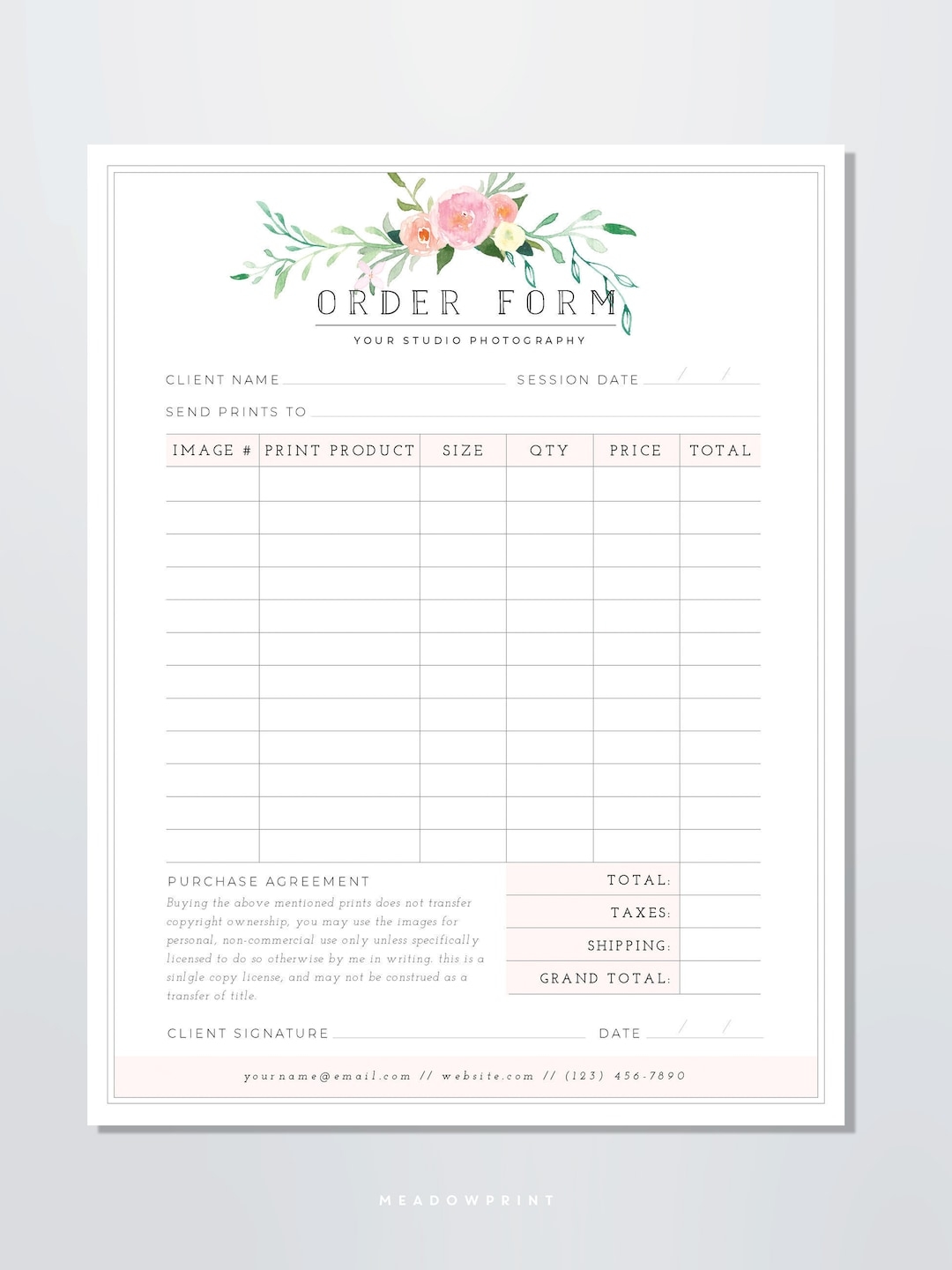 Photography Order Form Template Photography Print Order Form Printable Photoshop Template Photo Marketing Template PSD INSTANT DOWNLOAD Etsy Photography Order Form Template Photography Print Order Form Printable Photoshop Template Photo Marketing Template PSD INSTANT DOWNLOAD Etsy