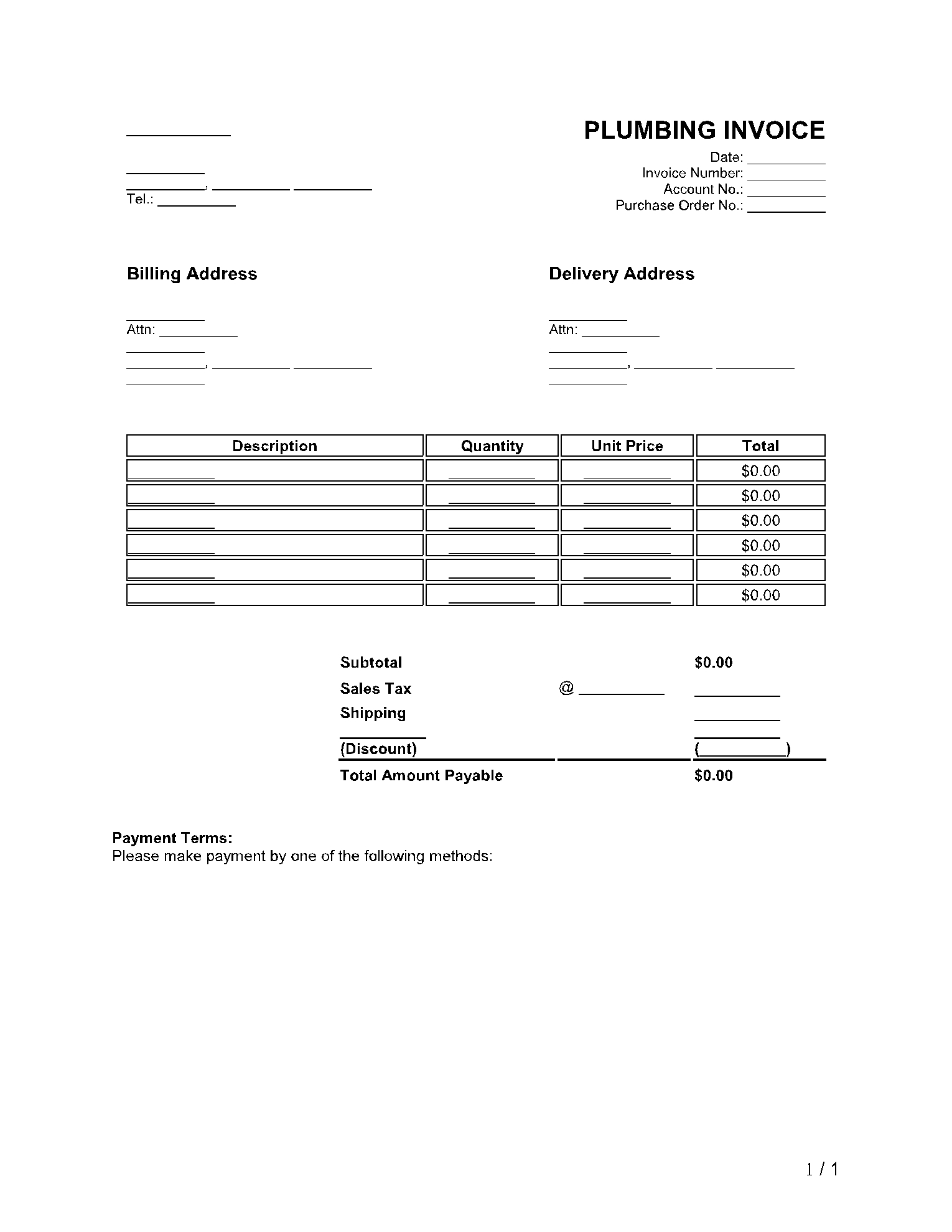 Plumbing Invoice Template Get Free Samples Now CocoSign Plumbing Invoice Template Get Free Samples Now CocoSign