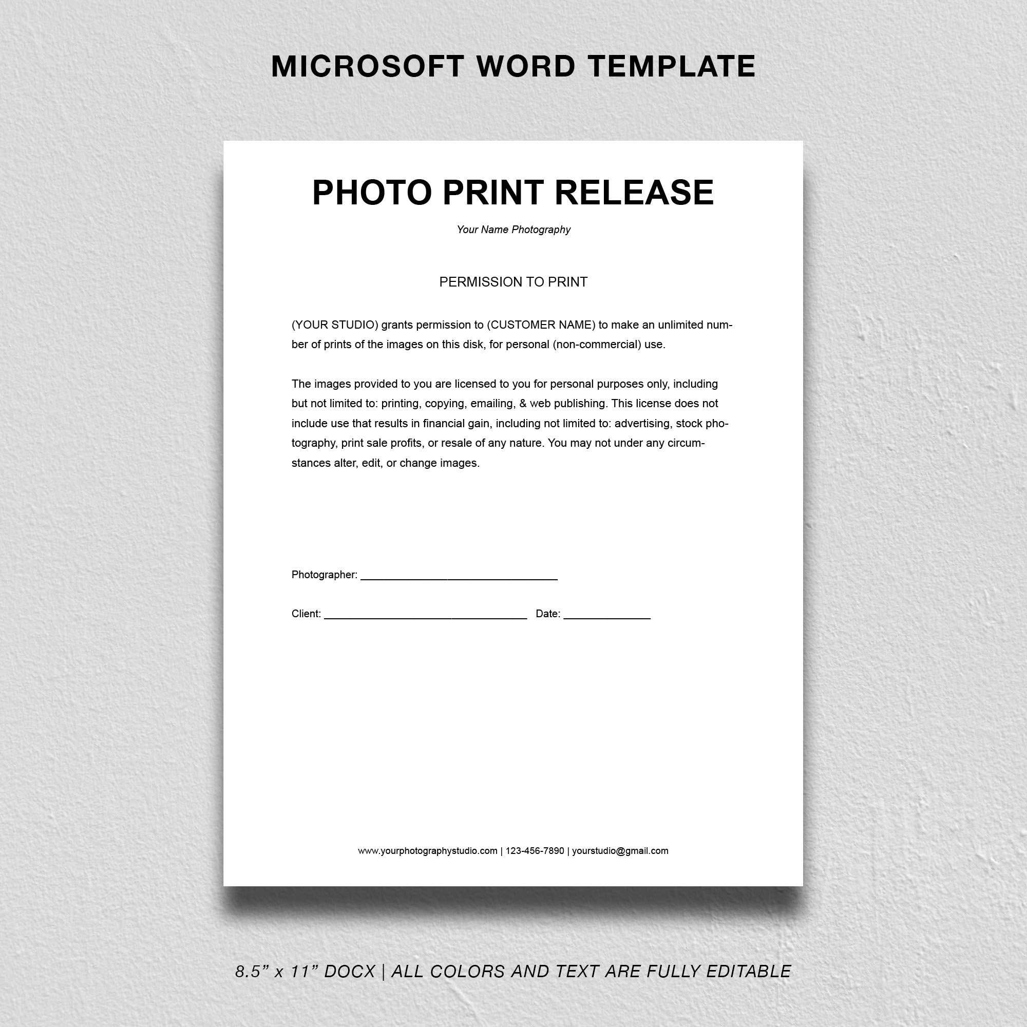 Print Release Form Template Wedding Photography Forms Print Release Template MS WORD Instant Download Etsy Print Release Form Template Wedding Photography Forms Print Release Template MS WORD Instant Download Etsy