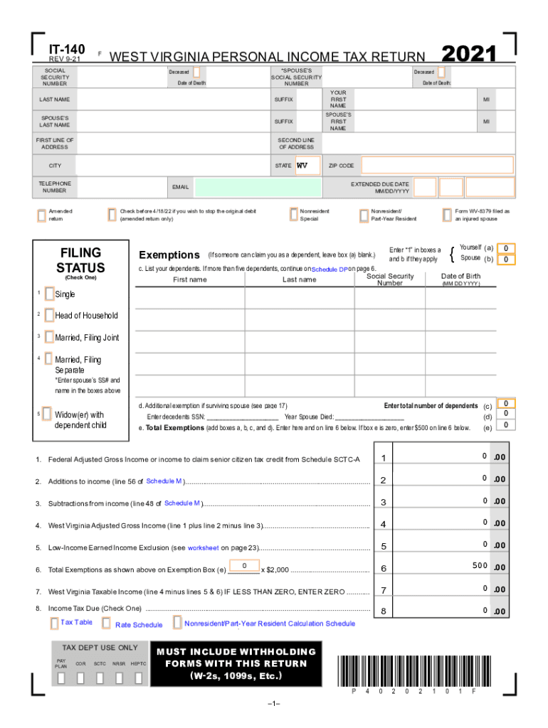 Printable 2024 Wv State Income Tax Form Fill Out Sign Online DocHub
