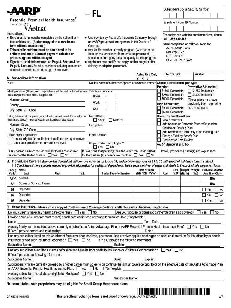 Printable Aarp Application Form Fill Out Sign Online DocHub