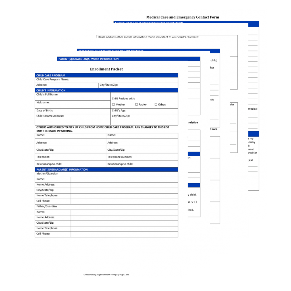 Printable Daycare Forms By The Childcare Daily Digest