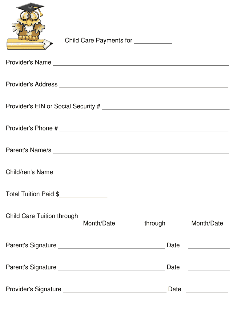 Printable Daycare Tax Forms For Parents Template Fill Online Printable Fillable Blank PdfFiller