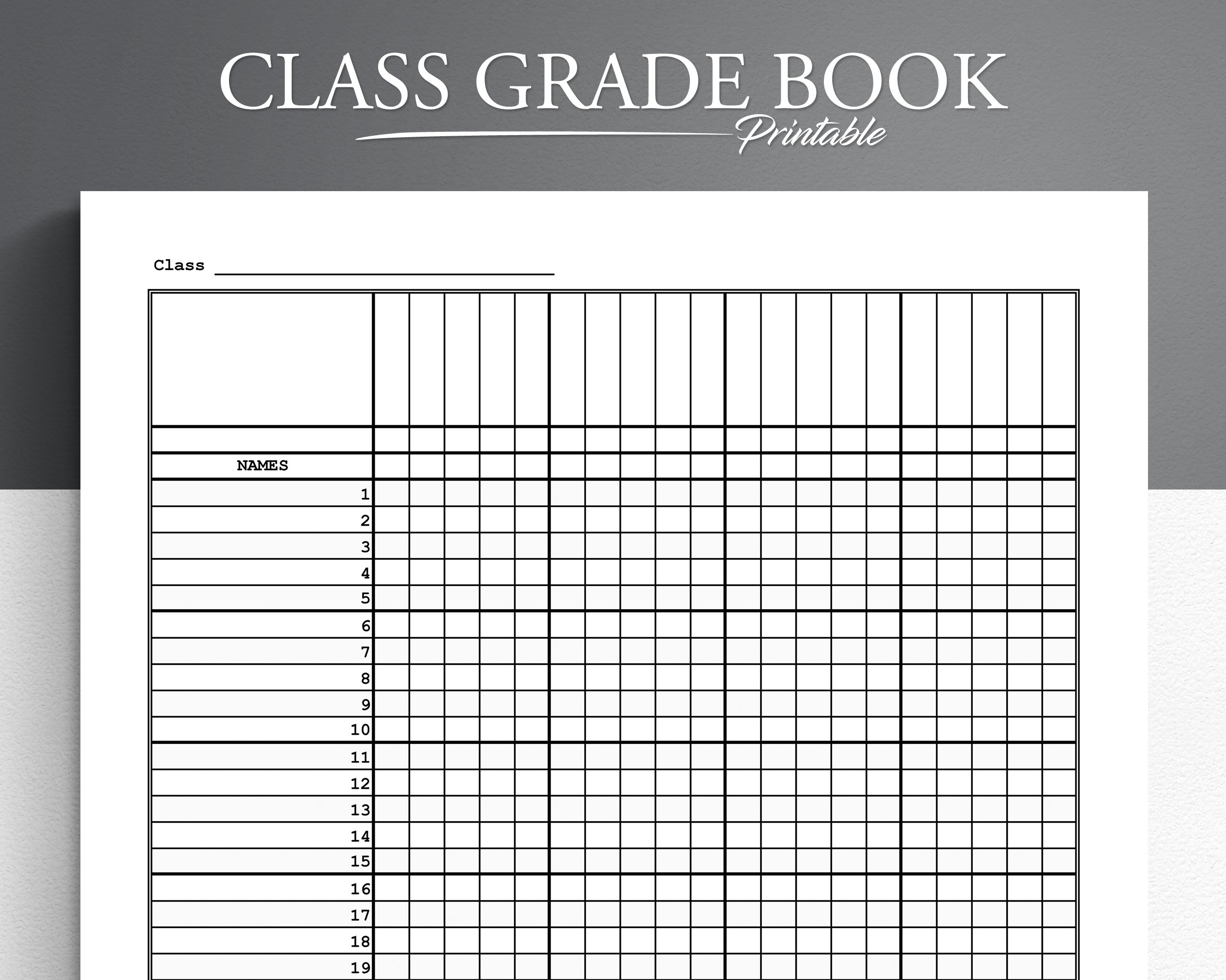 Printable Grade Book Teacher Grade Book Grade Tracker Grade Book Teacher Planner Etsy