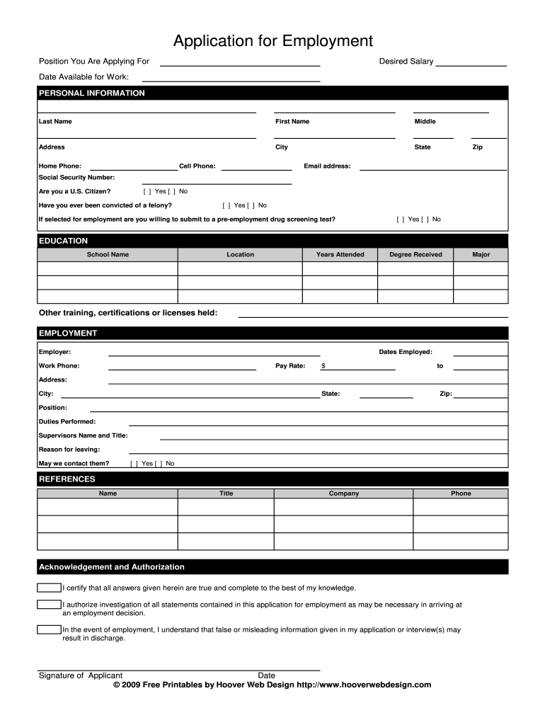 Printable Job Application Fill Online Printable Fillable Worksheets Library