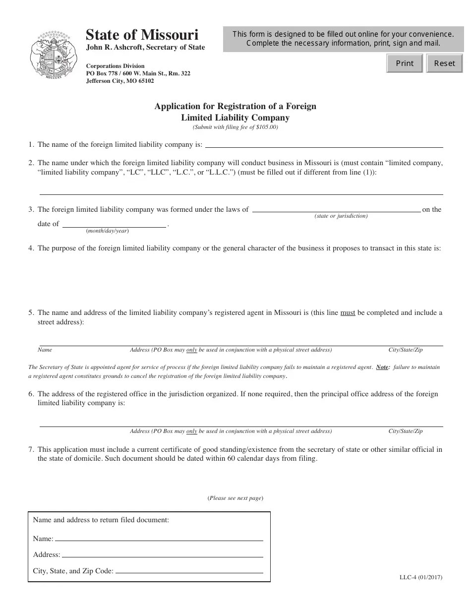 Printable Llc Application Form Printable Alphabet Charts