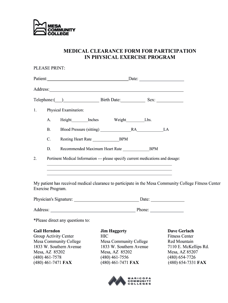 Printable Medical Clearance Form For Surgery Fill Online Printable Fillable Blank PdfFiller