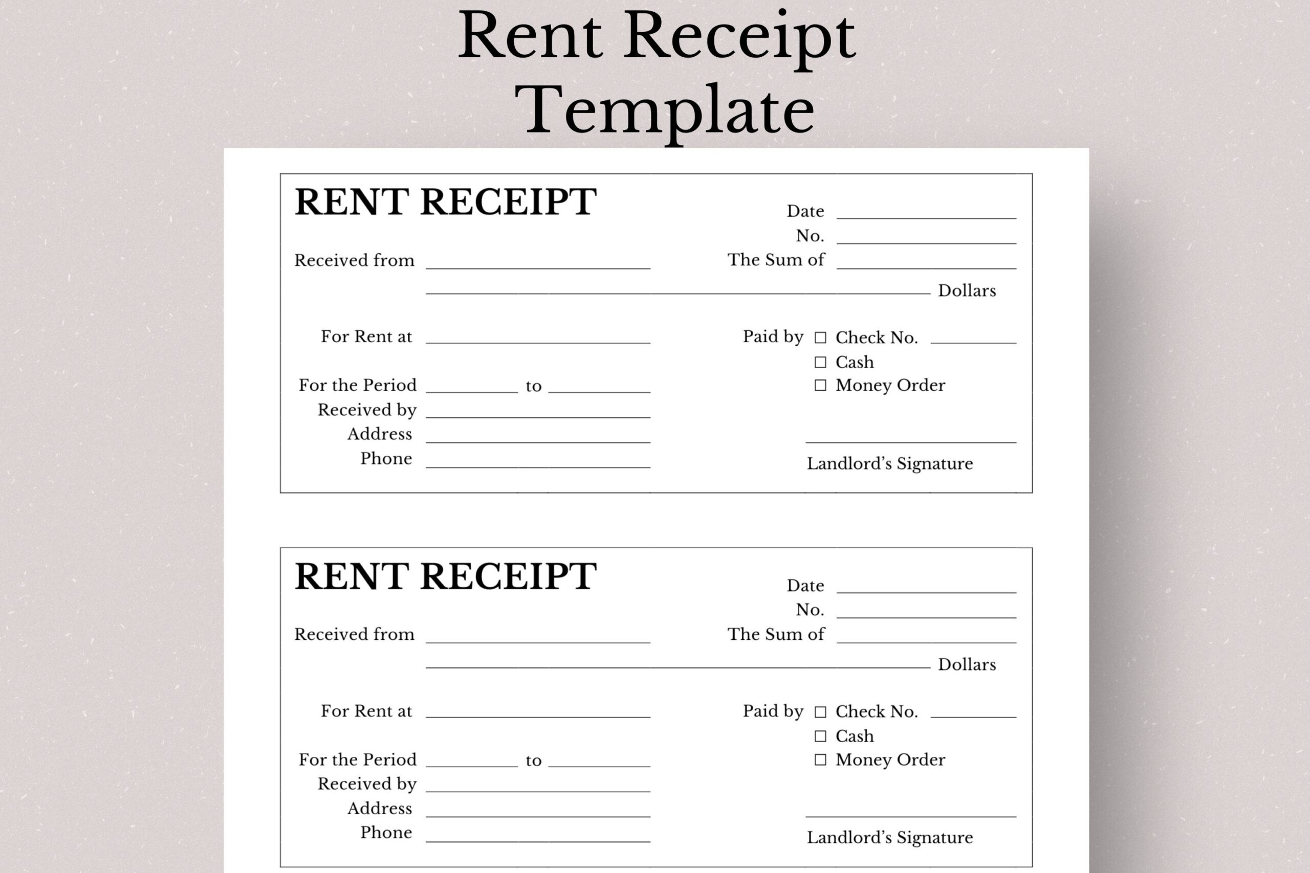 printable rent receipt form
