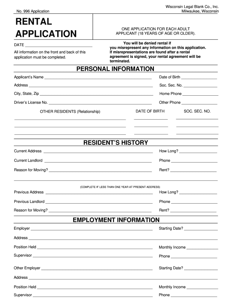 Printable Rental Application Form Pdf Fill Online Printable Fillable Blank PdfFiller