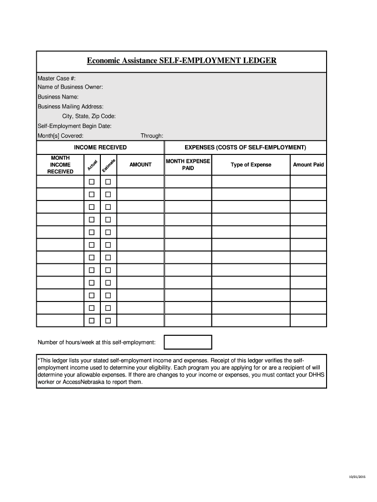 Printable Self Employment Ledger Fill Online Printable Fillable Blank PdfFiller