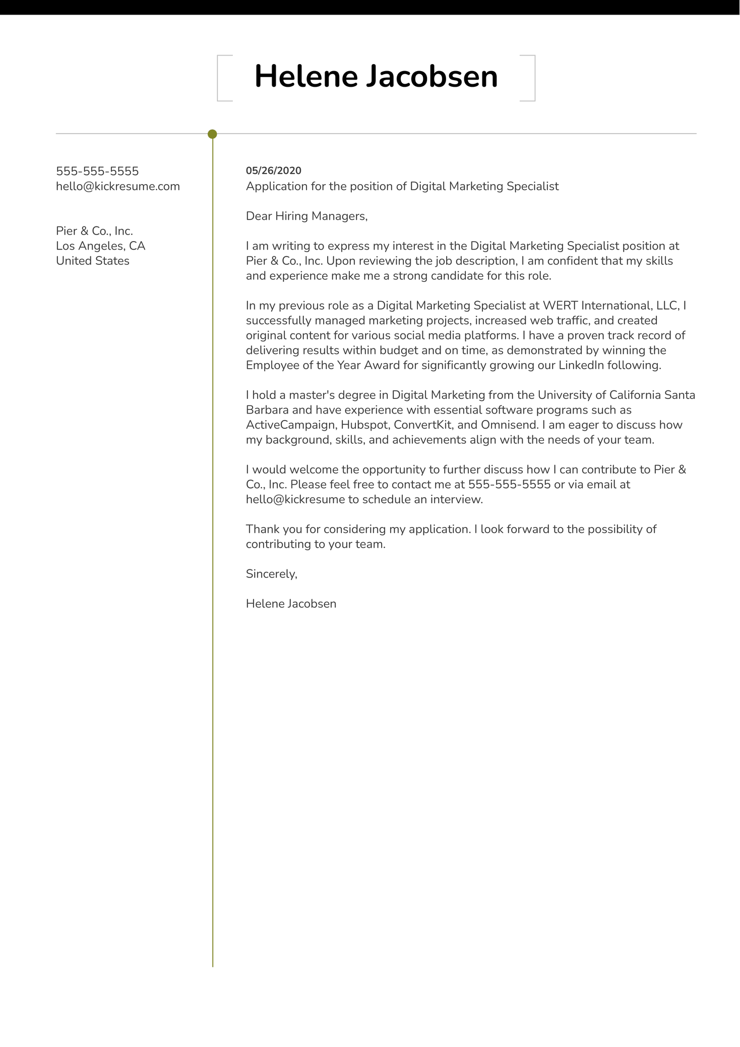 example cover letter example cover letter