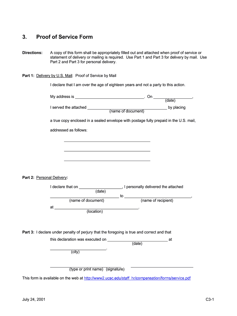 proof of service form