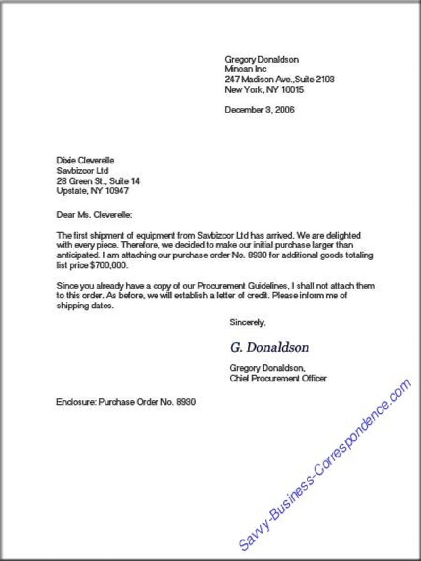 business letter form