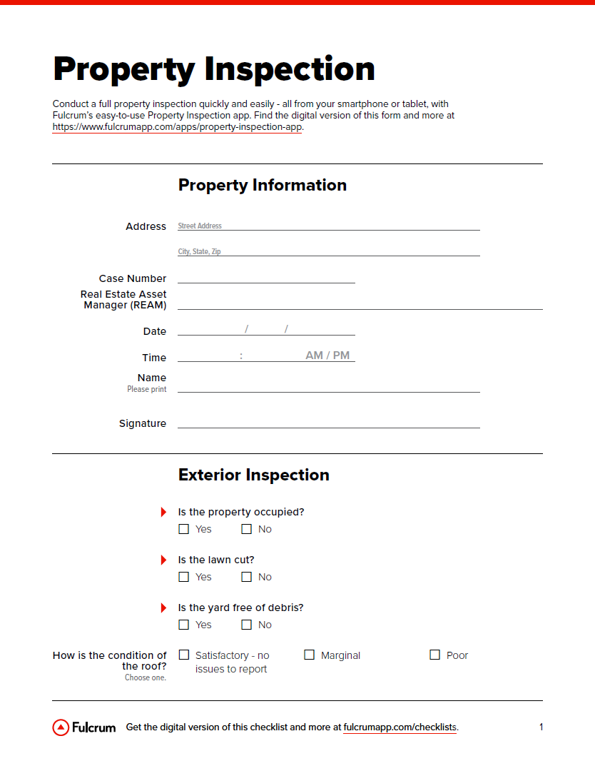 property assessment form