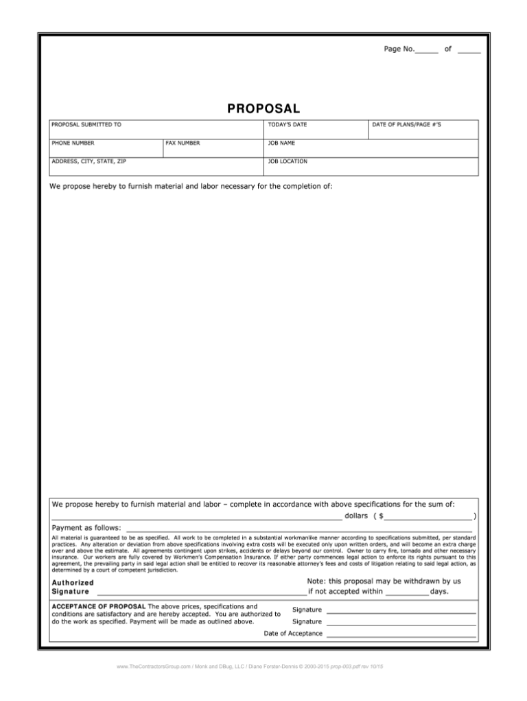 Proposal Template Pdf Download Fill Online Printable Fillable Blank PdfFiller